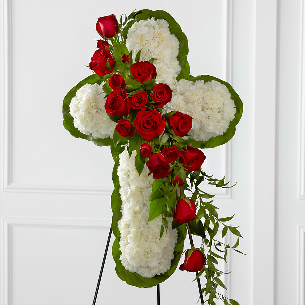 Floral Cross Easel – Roots Of Love, Spotswood NJ
