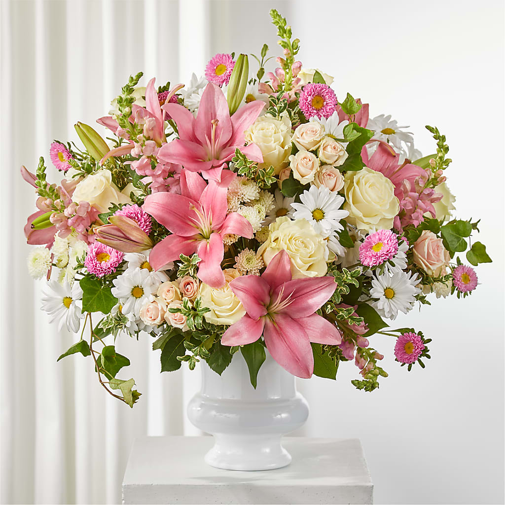 Empathetic Blooms Urn Arrangement – Roots Of Love, Spotswood NJ