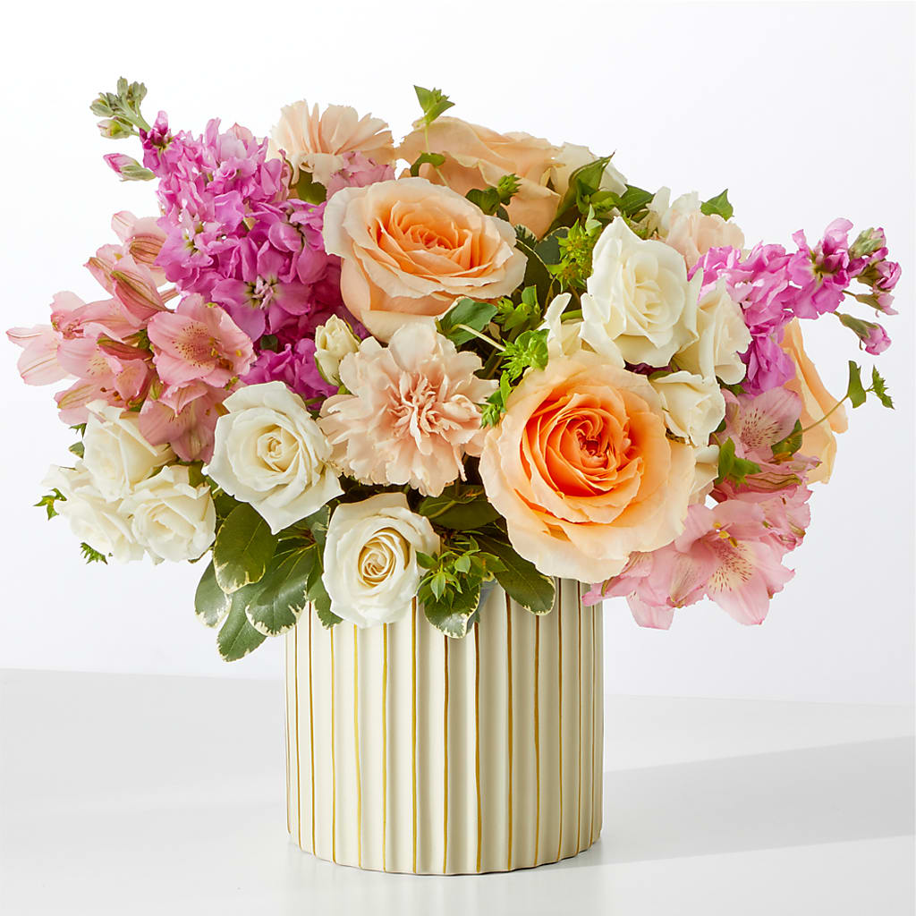 Paradise Bouquet with Ivory Vase – Roots Of Love, Spotswood NJ