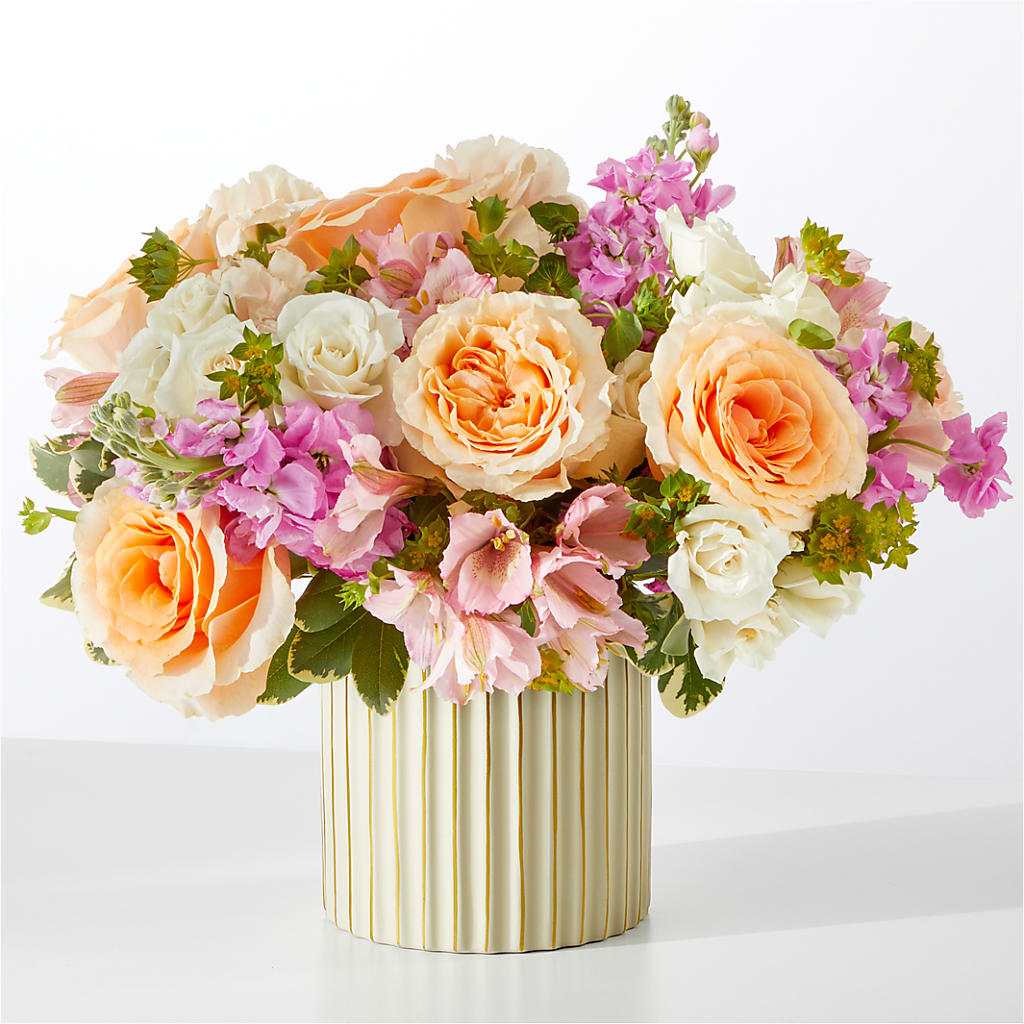 Paradise Bouquet with Ivory Vase – Roots Of Love, Spotswood NJ