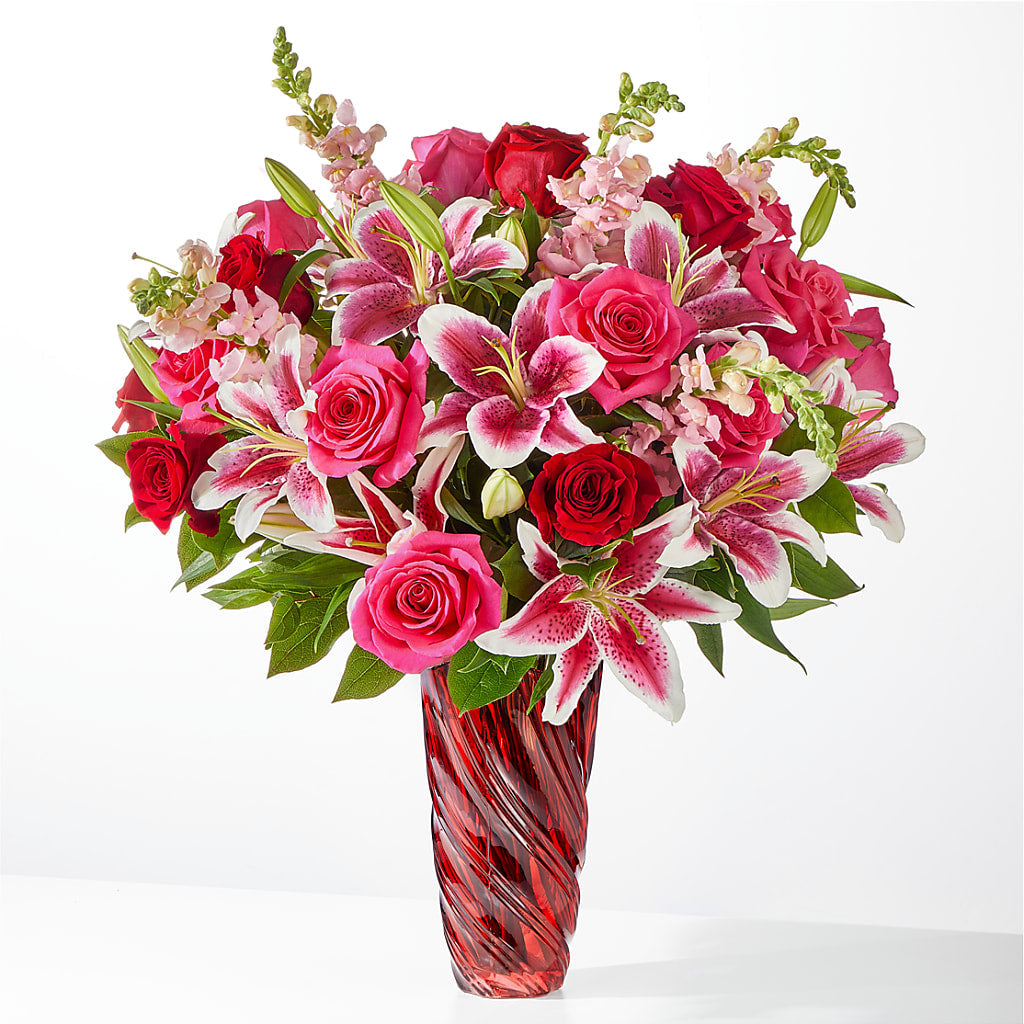 Always You Bouquet with Luxe Swirl Vase – Roots Of Love, Spotswood NJ