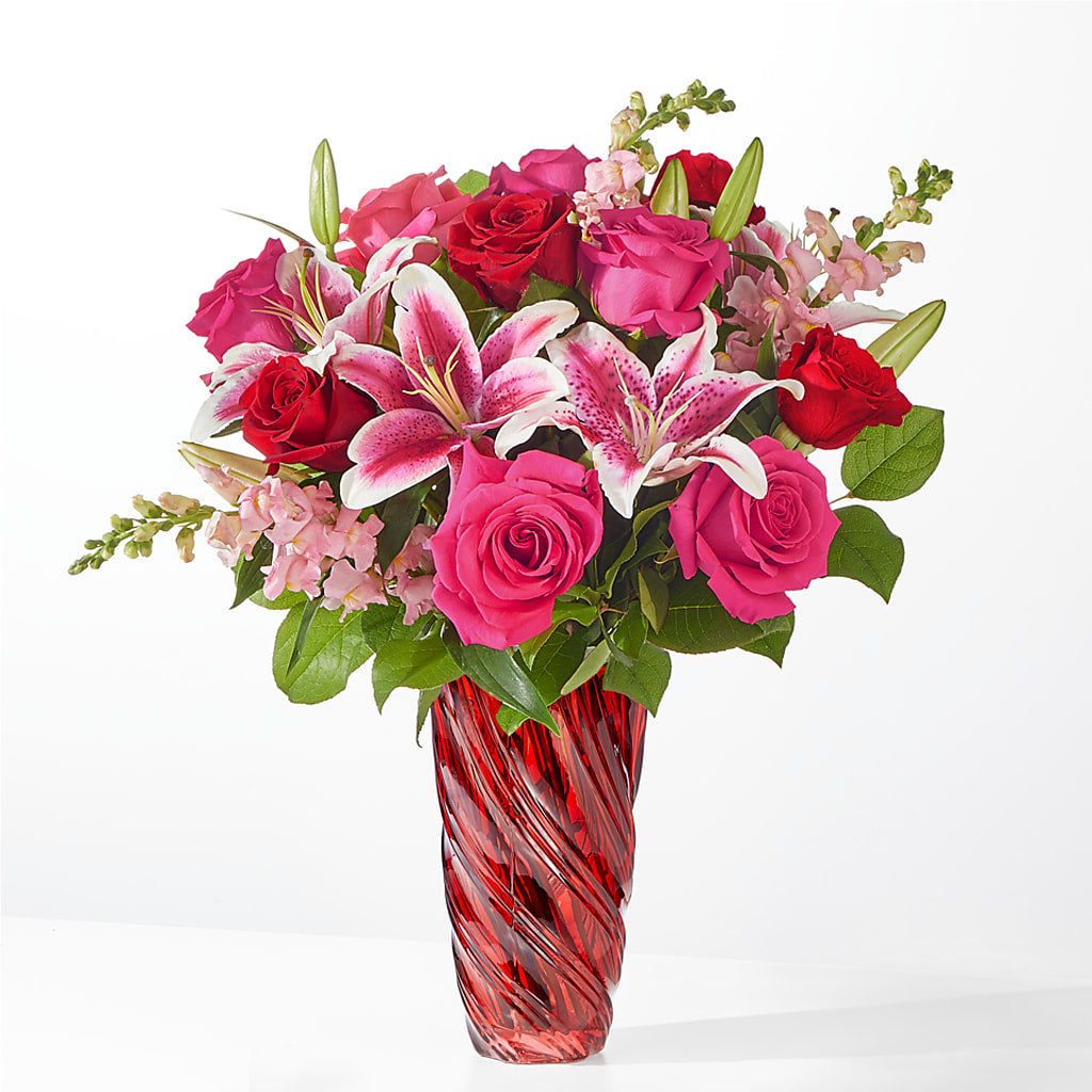 Always You Bouquet with Luxe Swirl Vase – Roots Of Love, Spotswood NJ