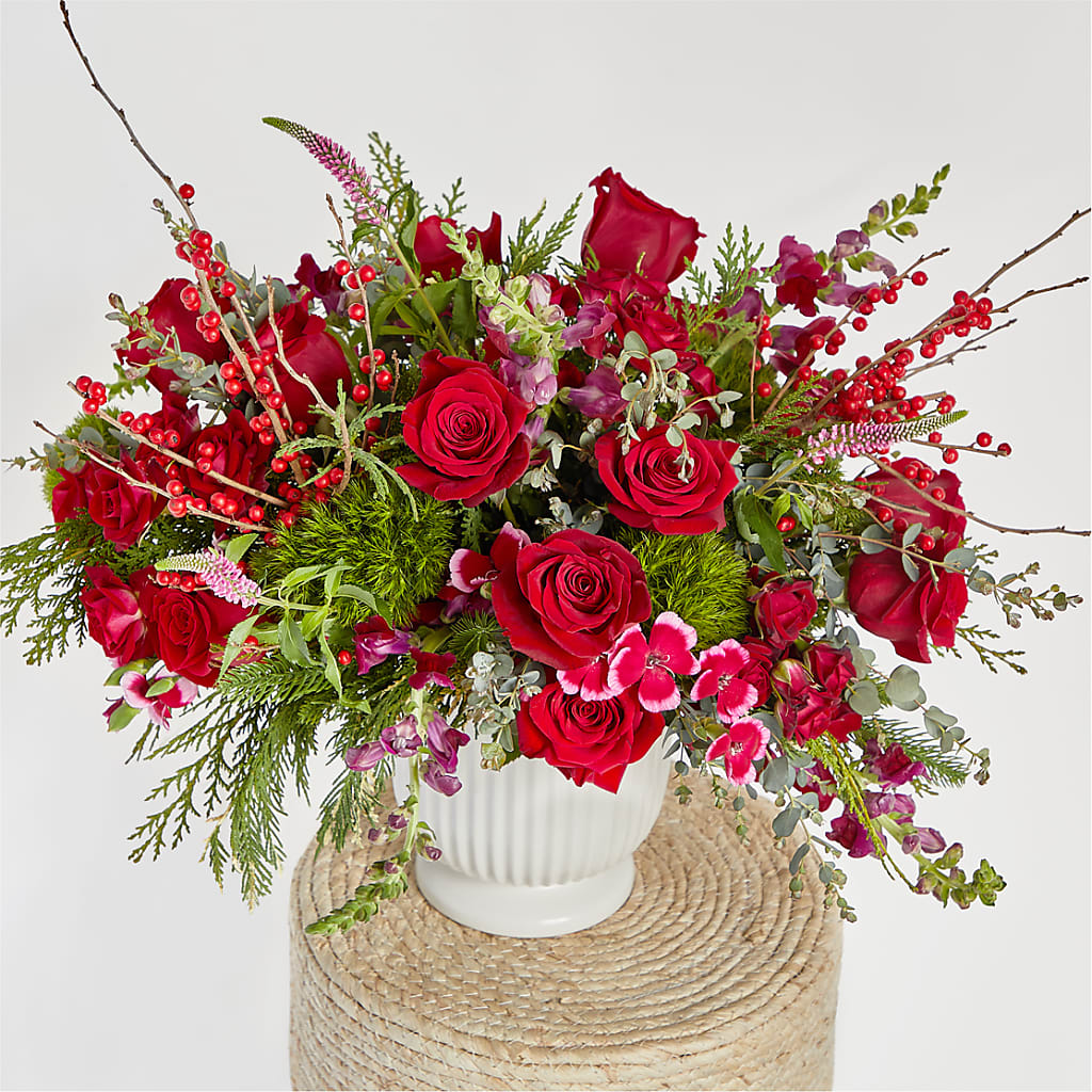Big Red Bow Bouquet –  Roots Of Love, Spotswood NJ