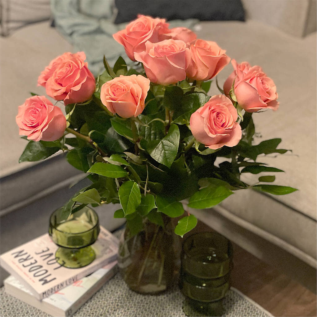 Long Stem Pink Rose Bouquet –  Roots Of Love, Spotswood NJ
