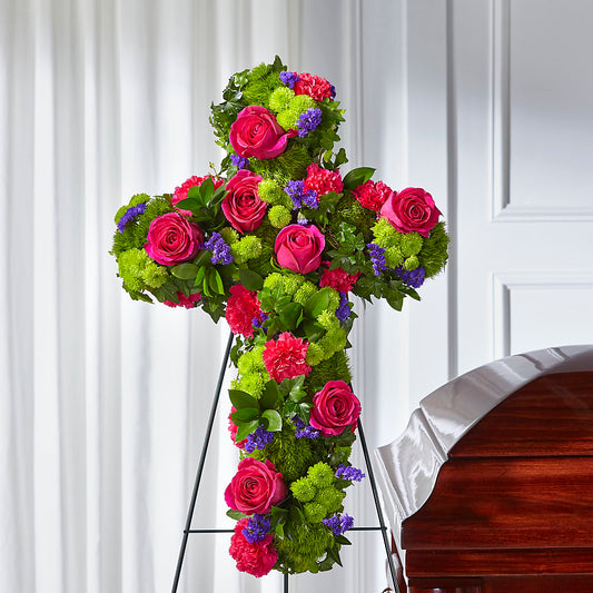 Tribute Rose Floral Cross –  Roots Of Love, Spotswood NJ