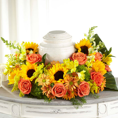 Faithful Sunflower Cremation Adornment –  Roots Of Love, Spotswood NJ
