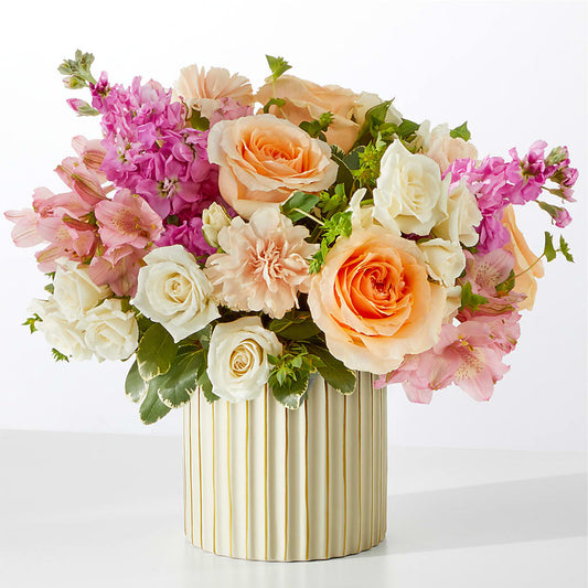 Paradise Bouquet with Ivory Vase –  Roots Of Love, Spotswood NJ