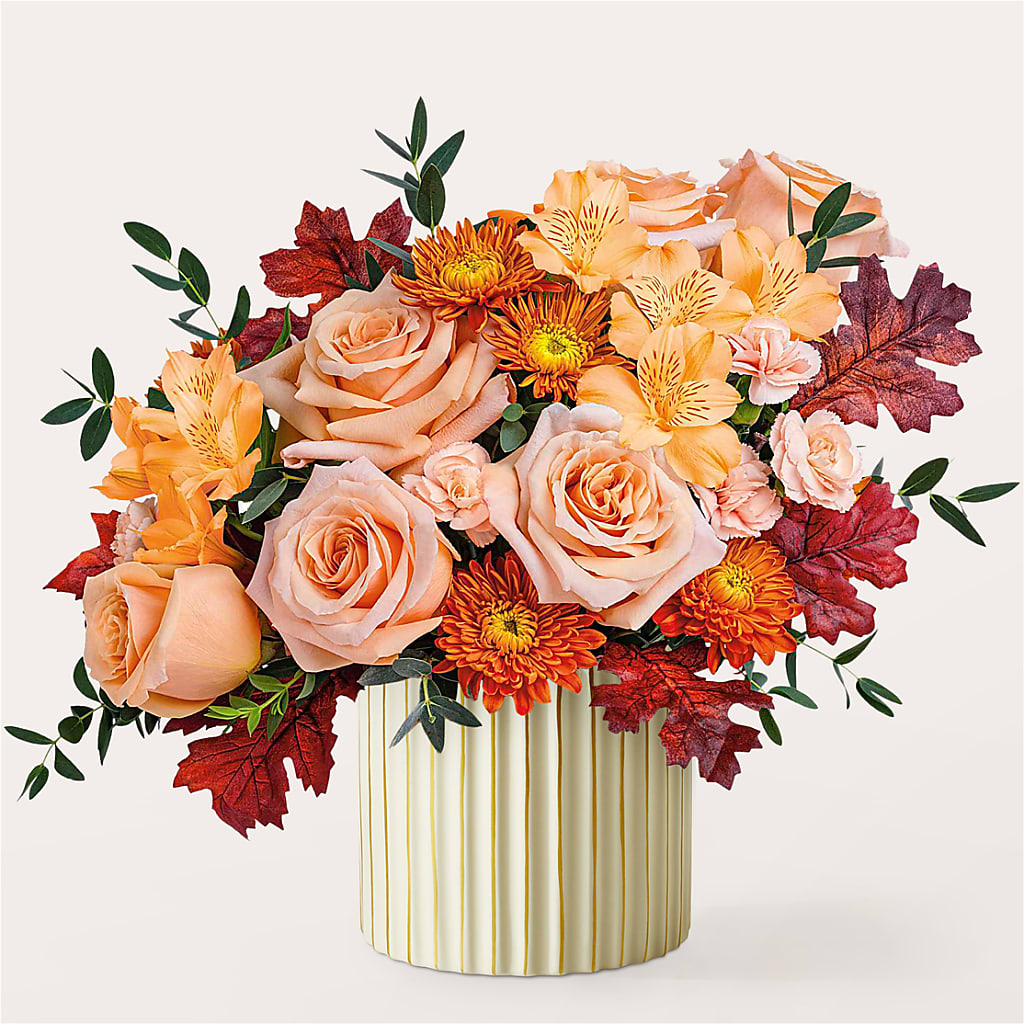 Spiced Latte Bouquet with Ivory Vase –  Roots Of Love, Spotswood NJ