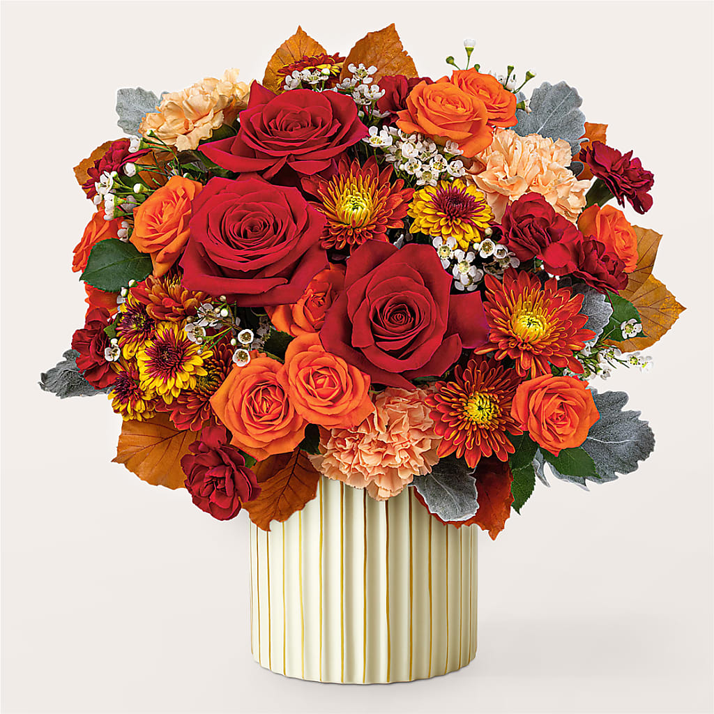 Merlot Bouquet with Ivory Vase –  Roots Of Love, Spotswood NJ