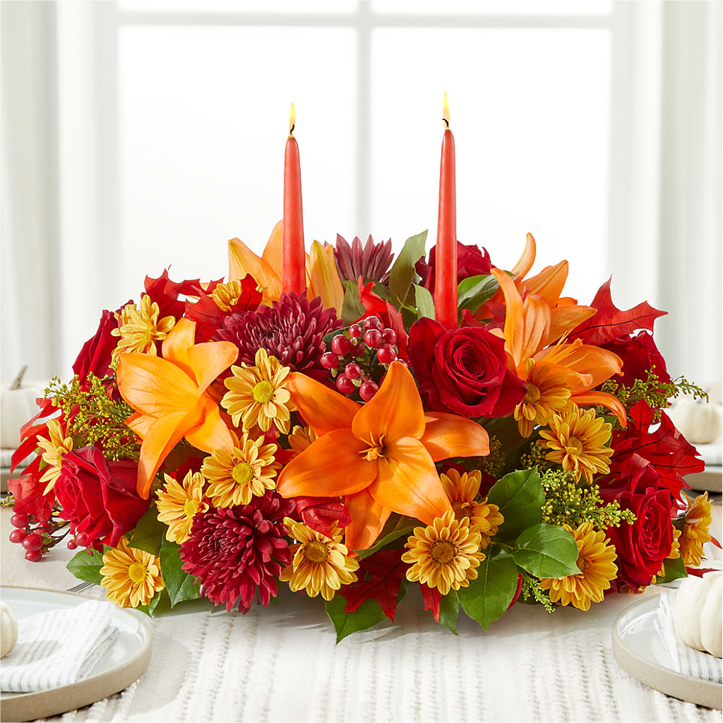 Autumn's Embrace Centerpiece –  Roots Of Love, Spotswood NJ