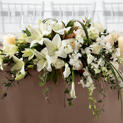 White Linen Arrangement –  Roots Of Love, Spotswood NJ