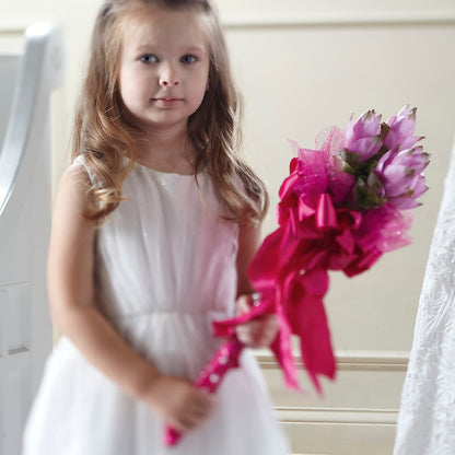Sparkle Pink Flower Girl Bouquet –  Roots Of Love, Spotswood NJ